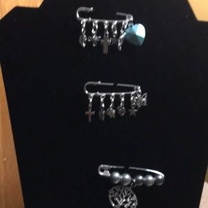 3 Safety Pin Jewelry (Brooches)